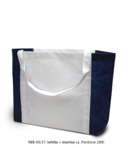 Non-Woven Tasche Kolding in weiss / dunkelblau