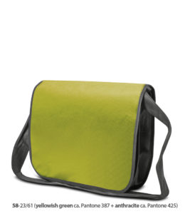 Non-Woven Tasche Frankfurt in gelbgrün / dunkelgrau