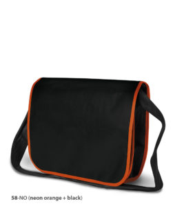 Non-woven Tasche Frankfurt in schwarz/neon-orange