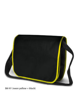 Non-woven Tasche Frankfurt in schwarz/neongelb