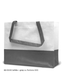 Non-woven Tasche Roma in weiss/grau