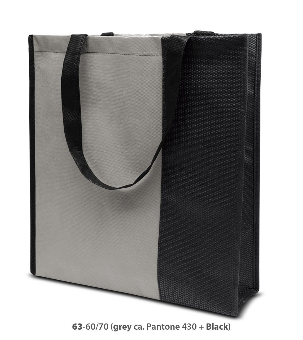 Non-Woven Tasche Ancona in grau / schwarz