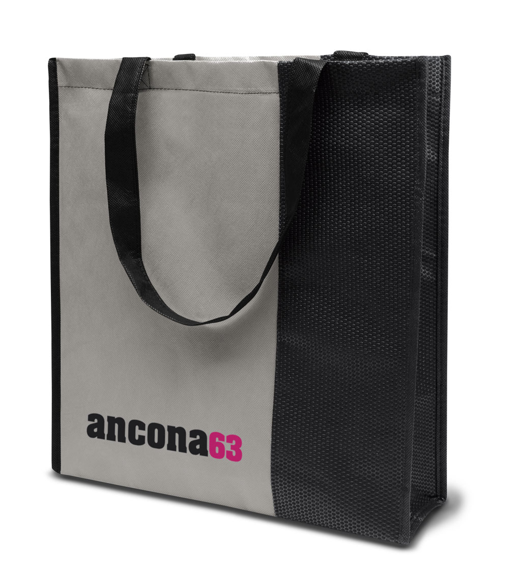 Non-woven Tasche Ancona in grau/schwarz